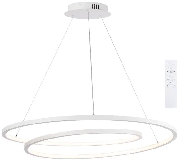 Brilagi-LED Fényerőszabályozható kábeles csillár TWISTER LED/105W/230V, átmérő 100 cm, fehér + távirányítóval