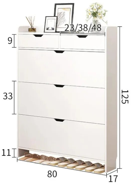 Cipősszekrény 80x125x17 cm BC LT01-80