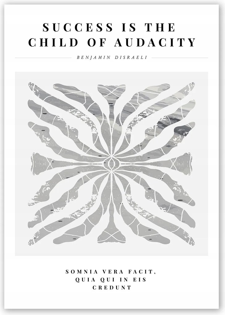 Boho absztrakt Szürke Poszter B2 50x70cm #W27