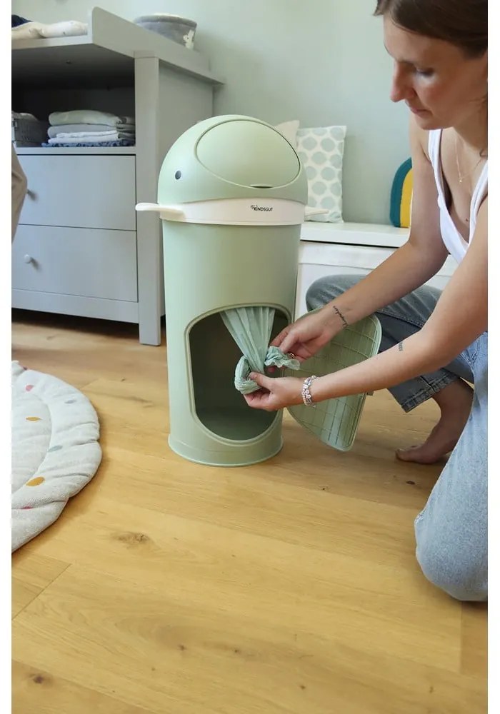 Zöld műanyag szemetes pelenkákhoz 25 l Whale – Kindsgut