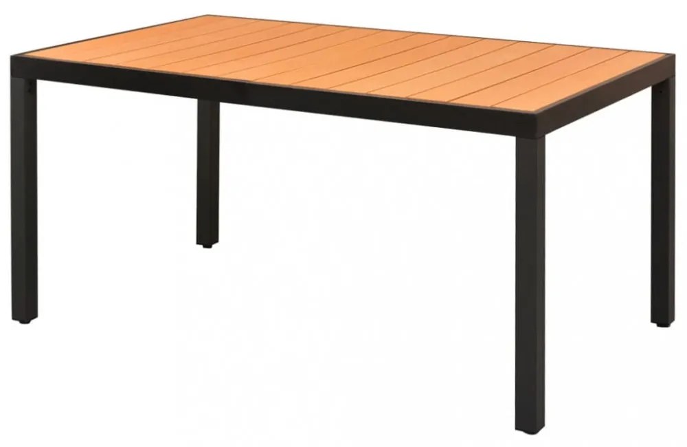 barna alumínium és WPC kerti asztal 150 x 90 x 74 cm