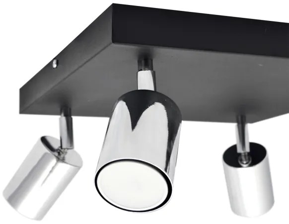 LED Spotlámpa TUNE 4xGU10/4,8W/230V matt króm/fekete