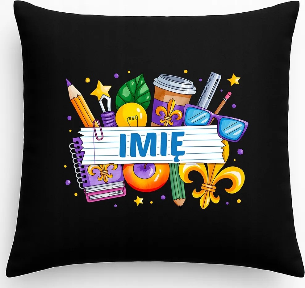 Névre szóló párna Személyre szabott Ajándék Tanárnak Fekete