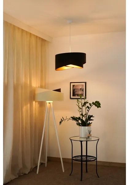 Brilagi - LED Csillár zsinóron LYRA 1xE27/15W/230V sötét barna/arany