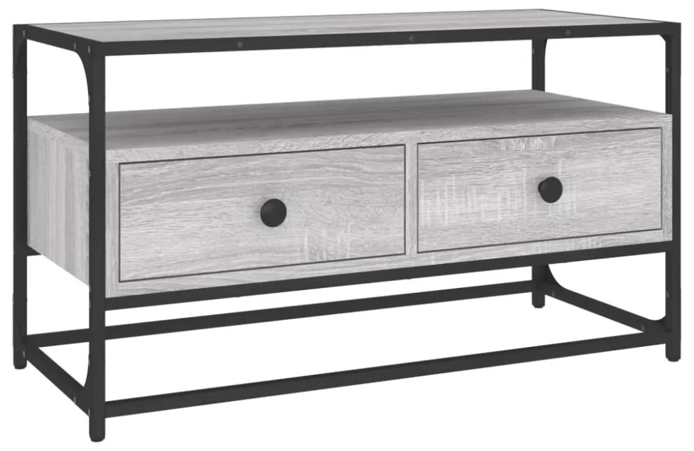 szürke sonoma színű szerelt fa TV-szekrény 80x35x45 cm