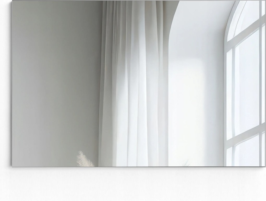 Fali tükör keret nélkül, téglalap alakú, minimalista, klasszikus, 100x80 cm