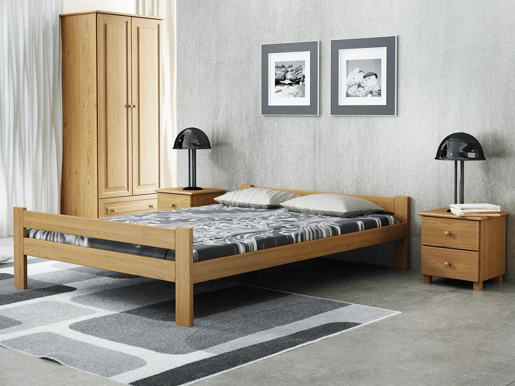 Fa ágy 160x200 Fumi VitBed tölgy + Matrac 160x200cm Kassandra