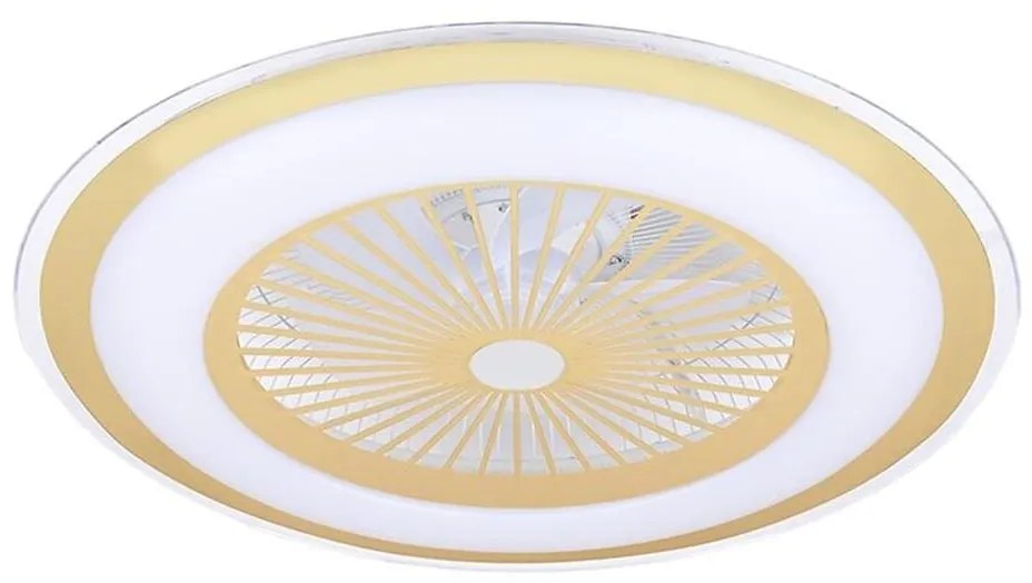 LED Dimmelhető mennyezeti lámpa ventilátorral ZEPHYR LED/48W/230V arany + távirányító