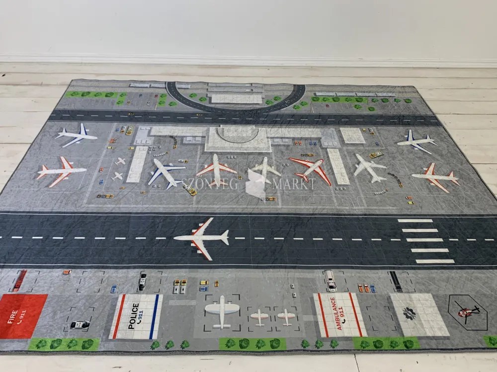 Repülőtér mintás gyerekszőnyeg 70x140 cm