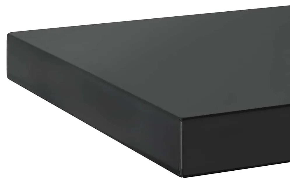 2 db fekete rozsdamentes acél fali polc 75 x 23,5 x 3 cm