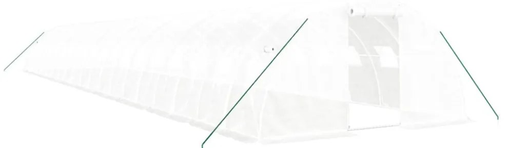 fehér acélvázas melegház 80 m² 20x4x2 m