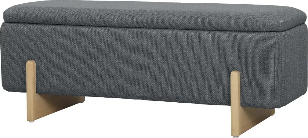 HOMCOM Puff tárolóval, pad habpárnával, vászonutánzat, 111 x 44 x 44,5 cm, sötétszürke