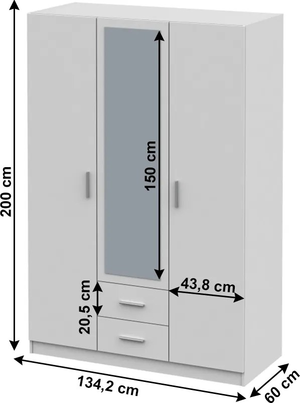 Szekrény, fehér, INVITA Typ 2