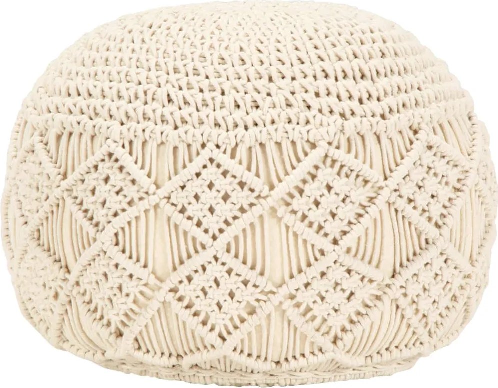 vidaXL kézzel készült makramé pamut puff 45 x 30 cm