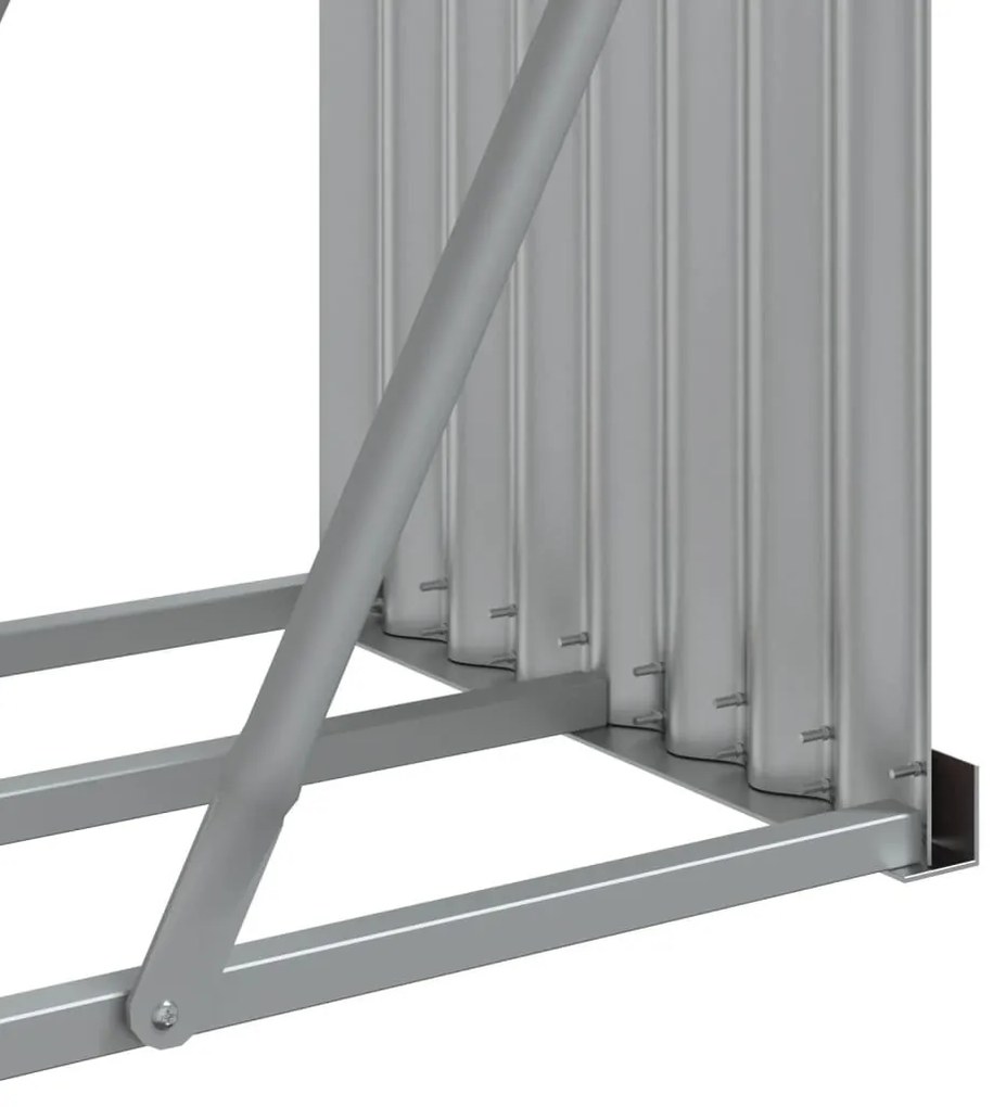 antracit színű horganyzott acél fatörzstartó 234 x 45 x 100 cm