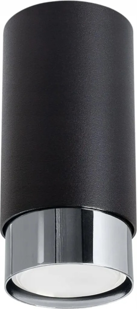 Mennyezeti spot lámpatest fekete króm cső 12.5 cm spot Sollux