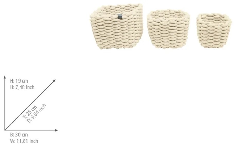 Textil tárolókosár szett 3 db-os 30x25x19 cm Tom Tailor – Wenko