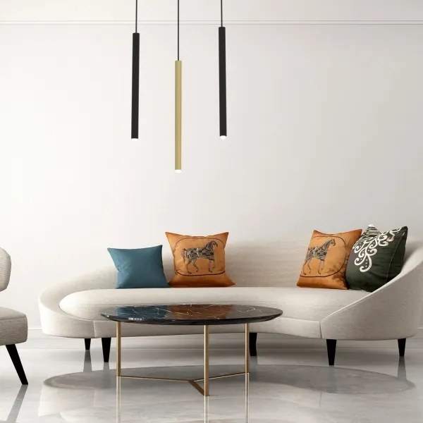 Csillár zsinóron MONZA 3xG9/8W/230V fekete/arany