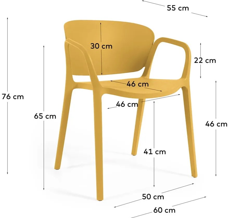 Sárga műanyag kerti szék Ania – Kave Home