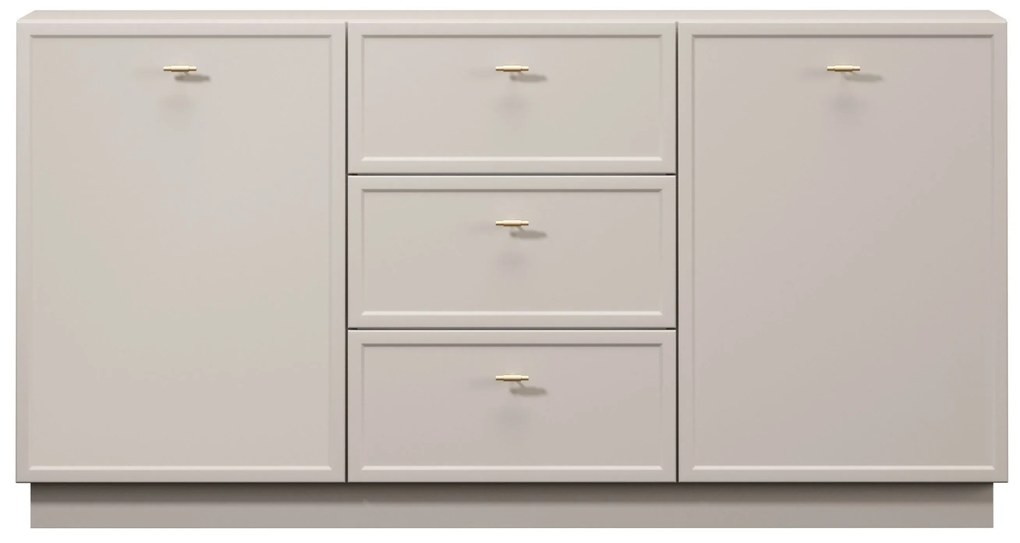 Lorini komód 150 cm fiókokkal - kasmír / arany T-bar fogantyúk