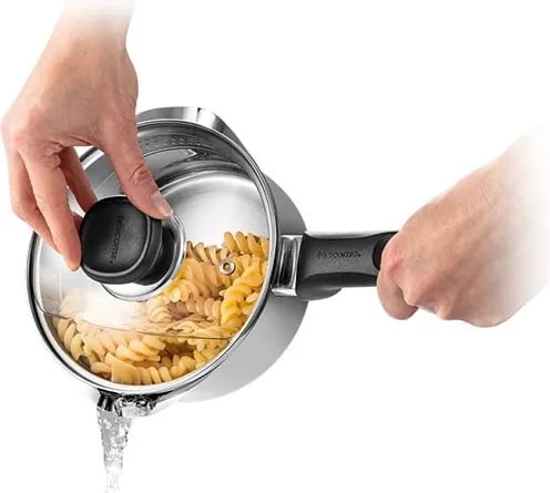 Indukciós tűzhelyhez alkalmas rozsdamentes acél lábas fedővel 1,25 l Brava – Tescoma