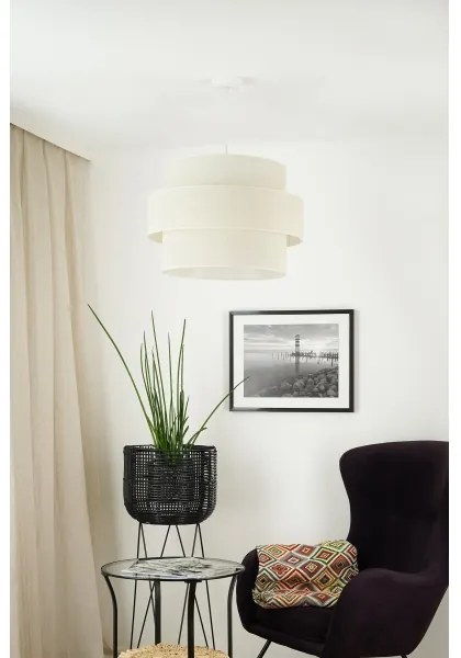 Brilagi - SPACE YUTE lógó 1xE27/15W/230V, 50 cm, krémfehér/fehér