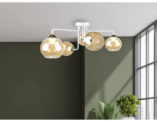 Felületre szerelhető csillár MONDE WHITE 5xE27/60W/230V