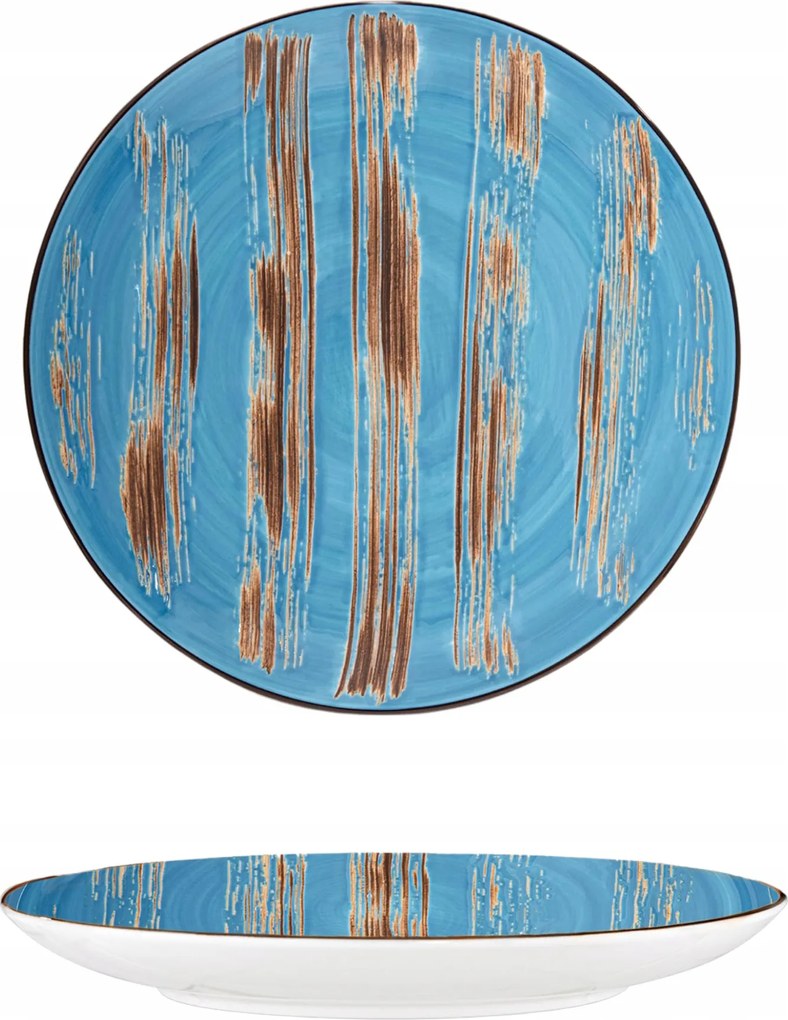 Wilmax kék, kerek porcelán lapostányér, 23 cm-es