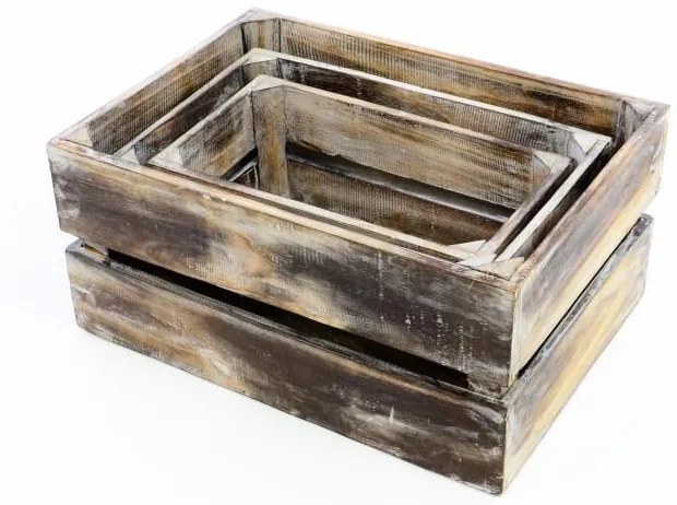 DIVERO Tároló doboz VINTAGE 44 x 28 x 19 cm barna