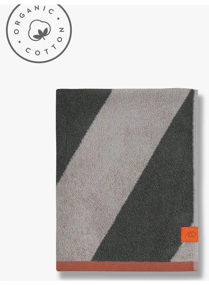 Khaki frottír bio pamut fürdőlepedő 70x133 cm Diagonal – Mette Ditmer Denmark