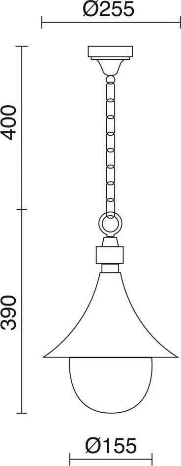 NOVOLUX 332G-G05X1A-02 TROM Kültéri Függő Lámpa Fekete IP43