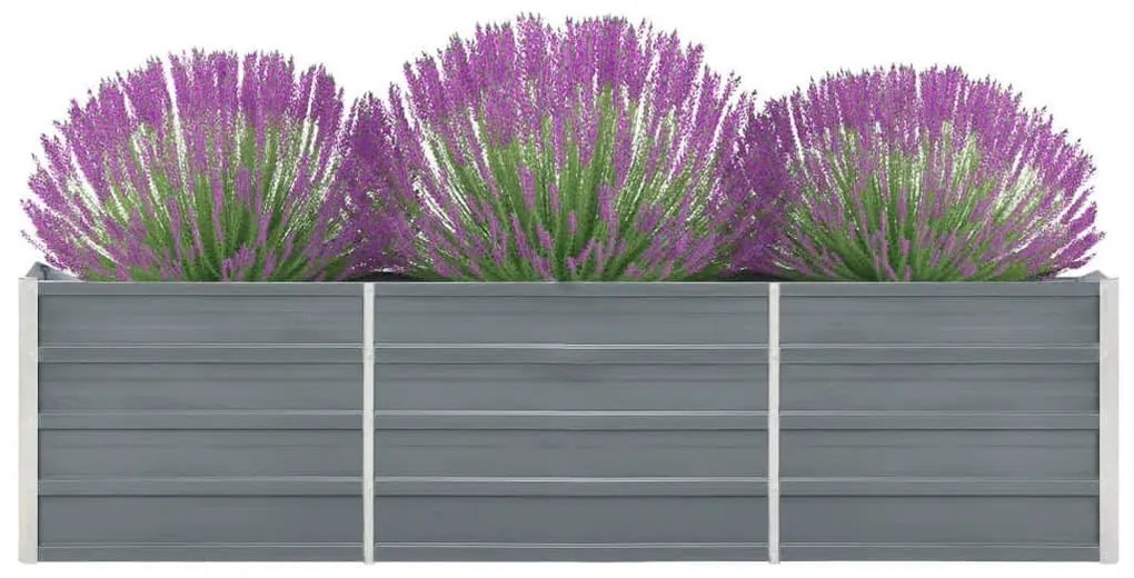 vidaXL szürke horganyzott acél kerti magaságyás 240 x 40 x 45 cm