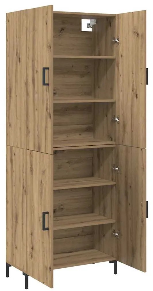 vidaXL Magasfiú kézműves tölgy 69,5 x 34 x 180 cm Faanyag