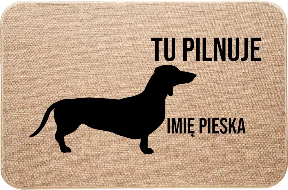 Lábtörlő Ajtó Alá Lenvászon Személyre szabott tacskó Itt őrzi Név