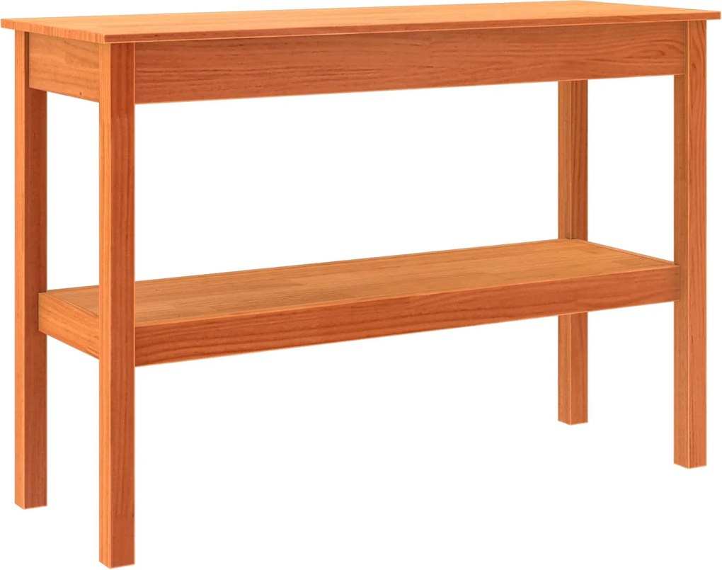 vidaXL Konzolasztal Viaszbarna 110 x 40 x 75 cm Tömör fenyőfa