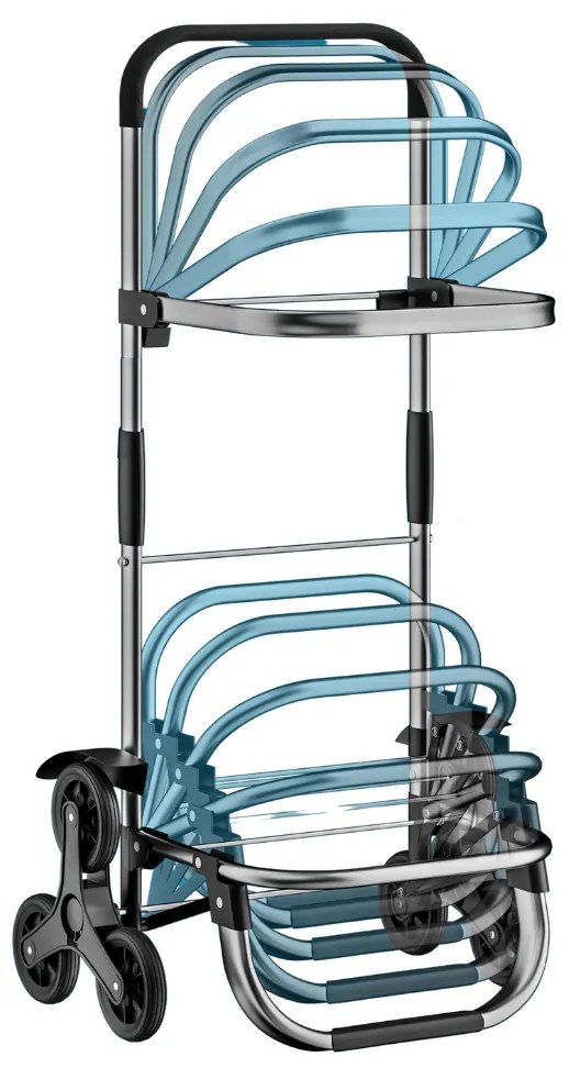 COMFORT bevásárlótáska lépcsőjáró kerekekkel, 50l, szürke Jurhan