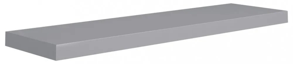 2 db szürke MDF lebegő fali polc 90 x 23,5 x 3,8 cm