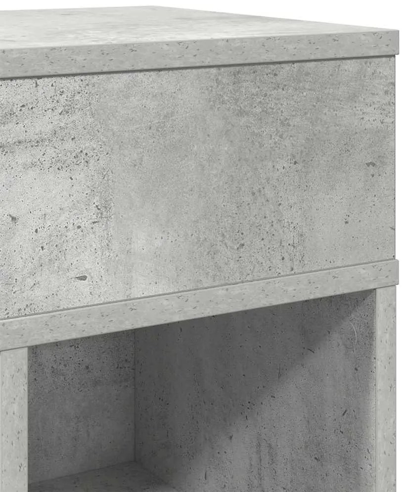 betonszürke éjjeliszekrény fiókkal 25 x 31 x 66 cm