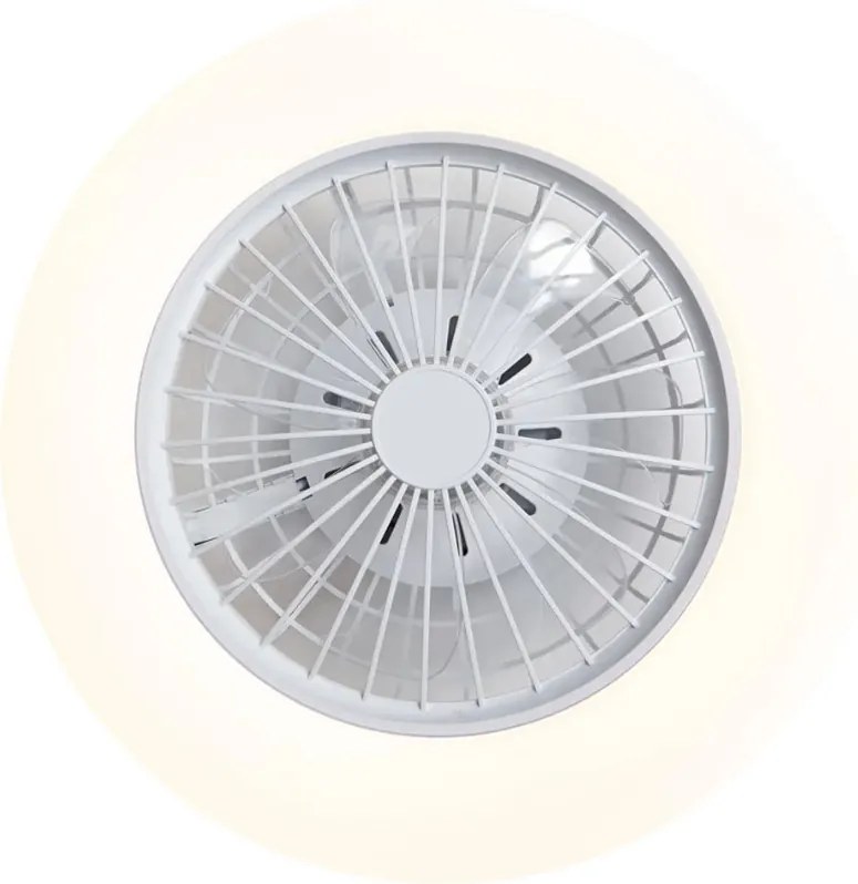Mennyezeti ventilátor fehér,LED-del, KELVINBEN dimmelhető távirányítóval (48,5CM)