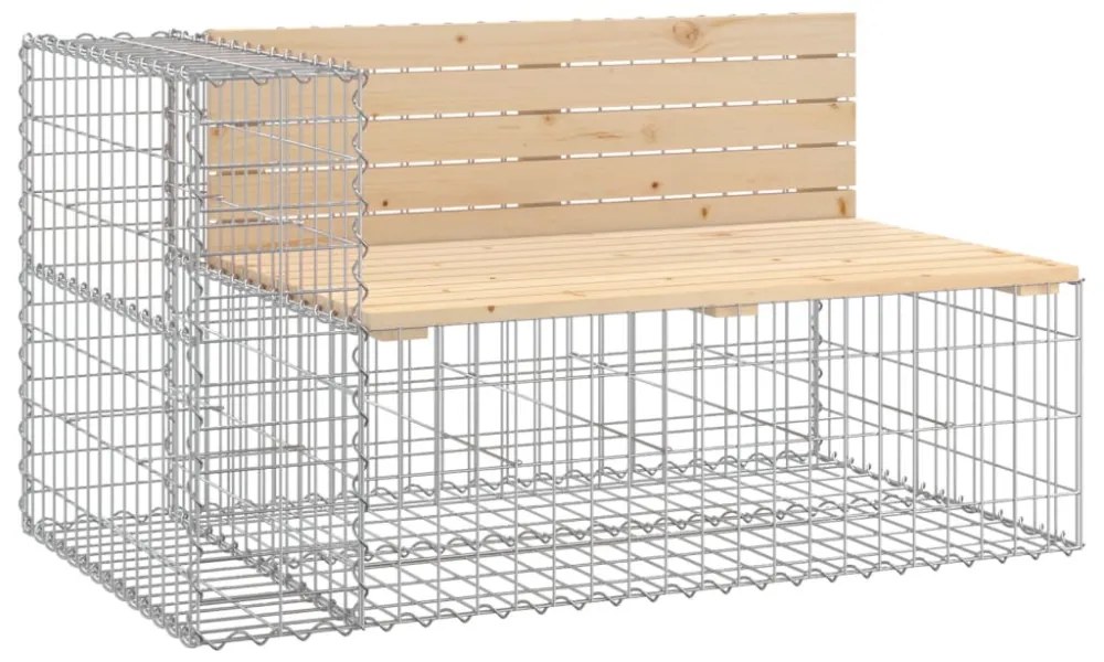 tömör fenyőfa gabion kerti pad 347x71x65,5 cm