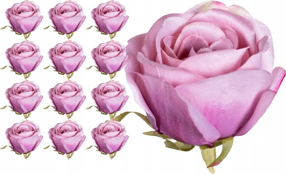 Rózsa fej lila 12 db Művirág