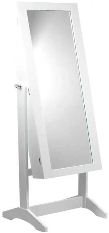 Tükrös ékszertartó szekrény 119,5 x 35 x 8,7 cm - fehér