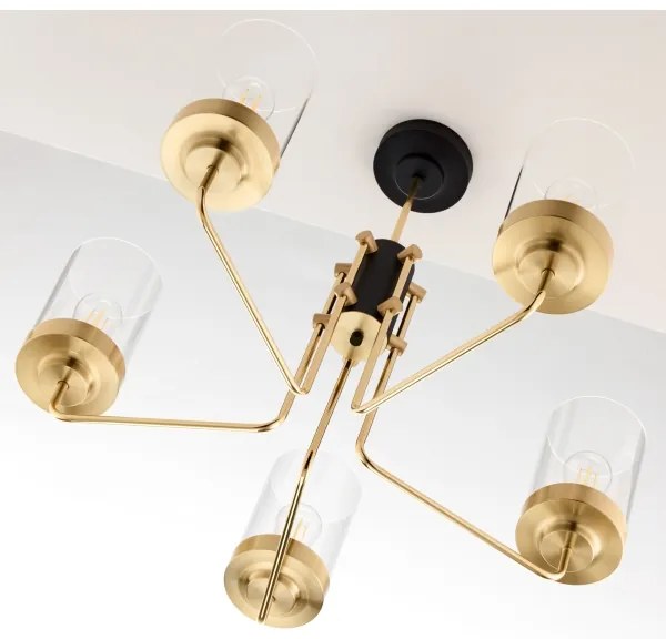 Jupiter 2088 - Rúdos csillár RAMIREZ 5xE27/15W/230V arany/fekete