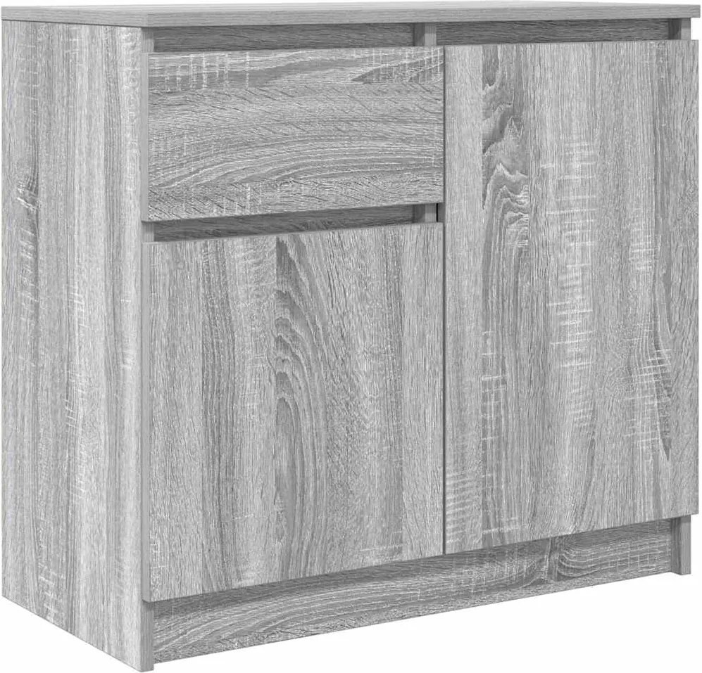 vidaXL szürke sonoma szerelt fa tálalószekrény fiókos 71x35x65 cm