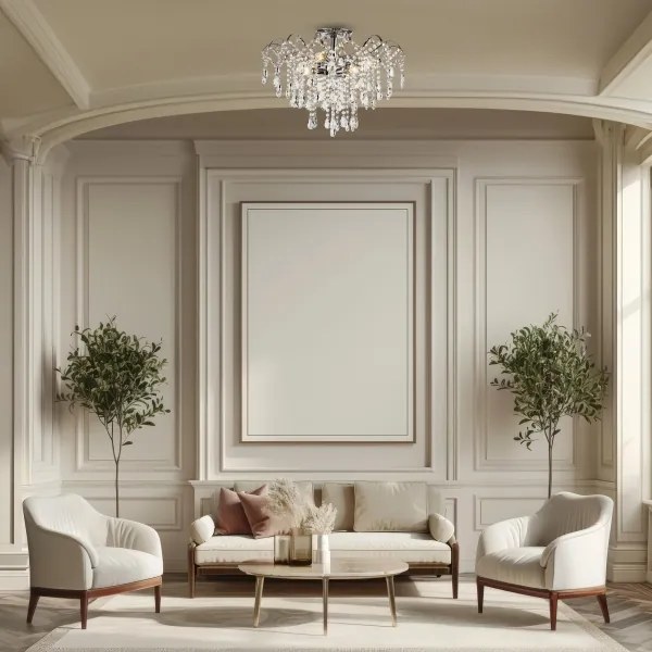 Brilagi - Felületre szerelhető csillár CRYSTAL 6xE14/60W/230V fényezett króm