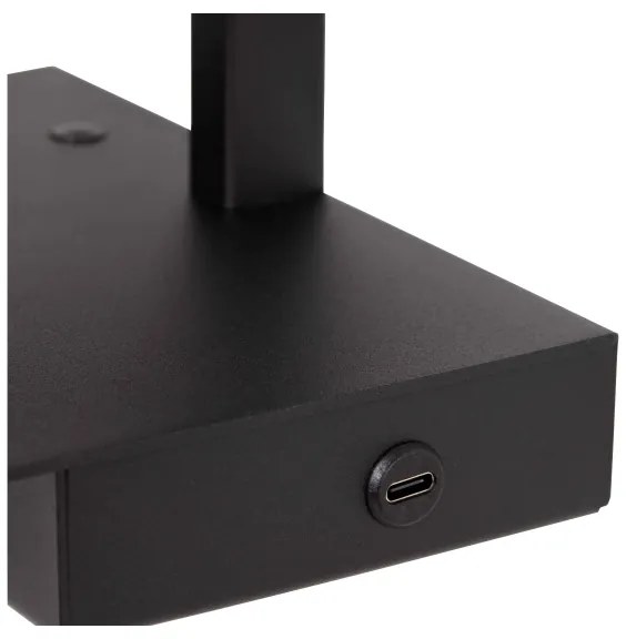 Lucide 30295/01/30 - Dimmelhető asztali lámpa GREGORY 1xE27/60W/230V USB fekete