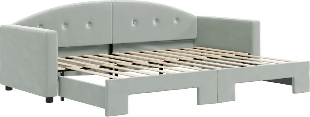 vidaXL világosszürke kihúzható szövet heverő 80 x 200 cm