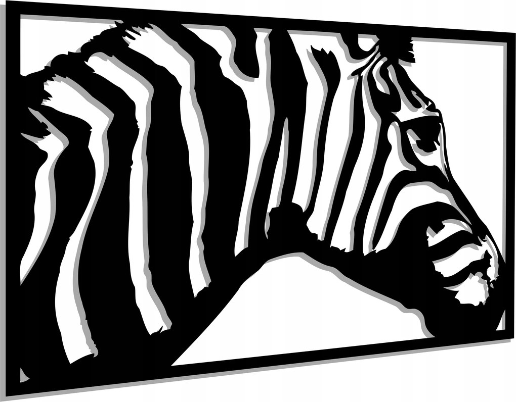 Áttört Zebra Falikép Konyhába 80CM 3D
