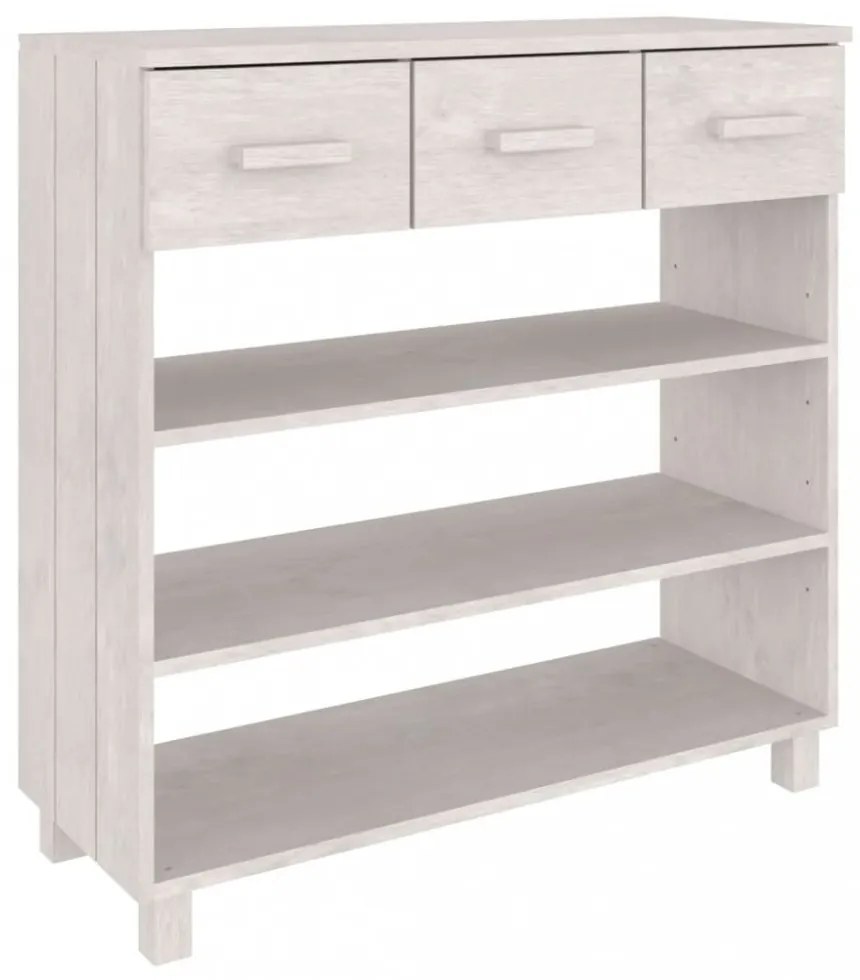 HAMAR fehér tömör fenyőfa tálalóasztal 90 x 35 x 90 cm