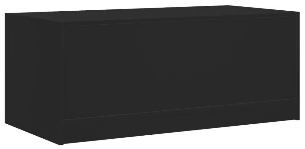 fekete dohányzóasztal üvegajtókkal 102 x 50 x 42 cm